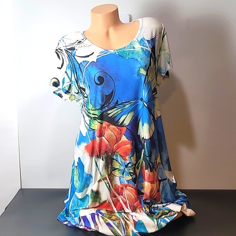 Reina Butterfly Floral Travel Dress! W/POCKETS